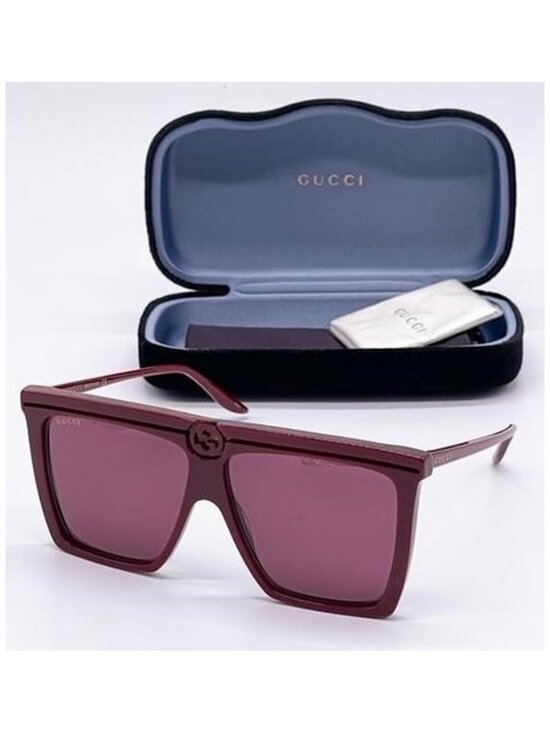 New - Gucci Burgundy New Gg0733s 003 Shield Sunglasses main image 4